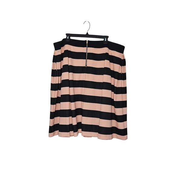 Ashley Nell Tipton Pleated Stripped Skirt Plus 2X Pink Black Knee Length Pockets - Picture 3 of 7